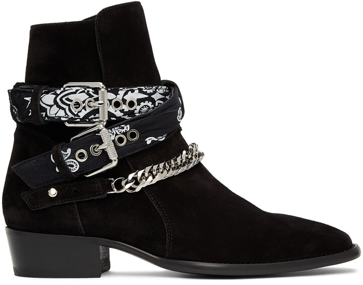 suede buckle boots