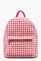 Thumbnail for your product : boohoo Gingham Zipped Rucksack