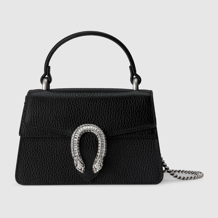 Gucci Dionysus Mini Leather Shoulder Bag With Crystal Tiger Spur In White