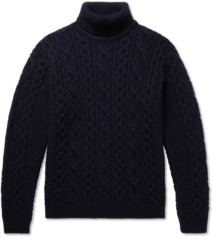 NN07 Bert Cable-Knit Wool Rollneck Sweater - ShopStyle