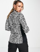 Thumbnail for your product : Dare 2b Immortal mid layer half zip sweat in monochrome leopard print