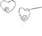 Thumbnail for your product : Bony Levy 18K White Gold Bezel Set Diamond Open Heart Stud Earrings - 0.02 ctw