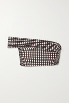 Thumbnail for your product : Peony Swimwear + Net Sustain Sunday One-shoulder Gingham Stretch-econyl Bikini Top