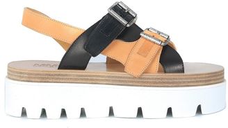 MM6 MAISON MARGIELA Sandal In Black And Brown Leather