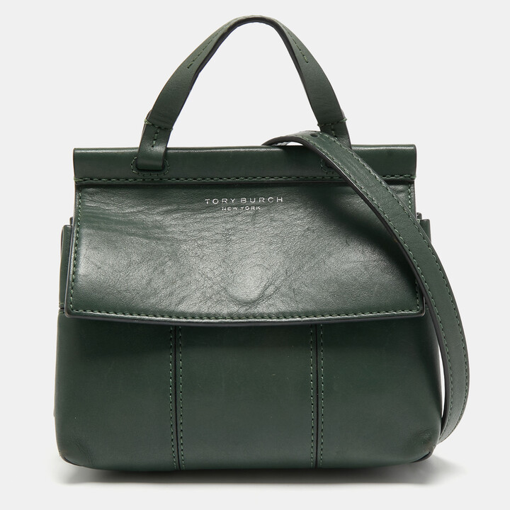 Tory Burch Green Leather Mini Block T Crossbody Bag - ShopStyle