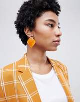 Thumbnail for your product : ASOS Design DESIGN front and back earrings with resin shape in gold