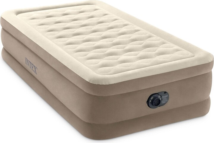 Intex 64427ED Dura-Beam Deluxe Ultra Plush Air Mattress with Built-in Pump, Twin