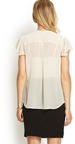 Thumbnail for your product : Forever 21 contemporary pleated flutter-sleeve blouse