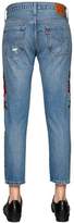 Thumbnail for your product : Levi's 501 Cropped Embroidered Denim Jeans