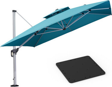 Hokku Designs Zarnish 11' Square Cantilever Umbrella with Steel Plate Base
