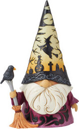 Jim Shore Heartwood Creek Halloween Wizard with LED Scene Hat Figurine 7.87in