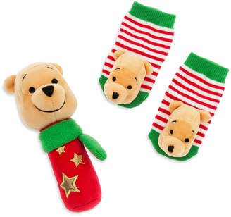 Disney Winnie the Pooh Holiday Rattle & Sock Gift Set for Baby