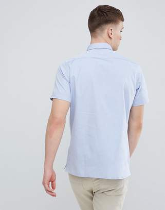 Paul Smith casual fit short sleeve pocket shirt in blue