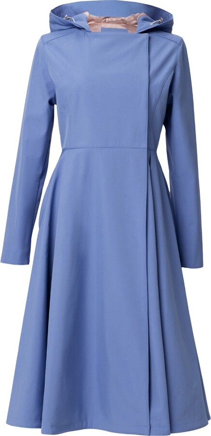 Rainsisters Powder Blue Water Resistant Coat For Women: Blue Breeze