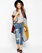 Thumbnail for your product : ASOS Bold Stripe Woven Cape With Slot Through Detail