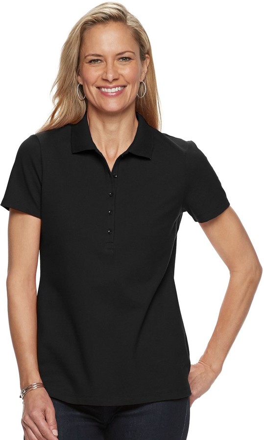 Croft & Barrow Women's Essential Classic Polo Shirt - ShopStyle Short ...
