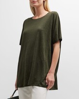 Thumbnail for your product : Eileen Fisher Scoop-Neck Organic Linen Jersey Tunic