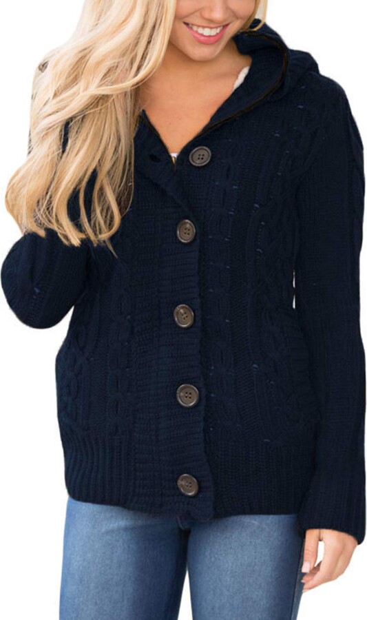 Navy Chunky Cardigan | Shop the world's largest collection of fashion |  ShopStyle UK