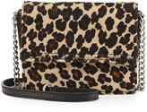 Thumbnail for your product : Alice + Olivia Mini Clee Leopard-Dyed Calf Hair Crossbody Bag, Natural Brown