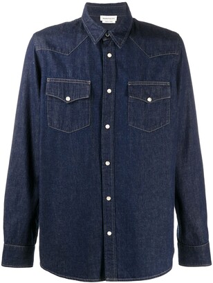 denim shirt with flowers