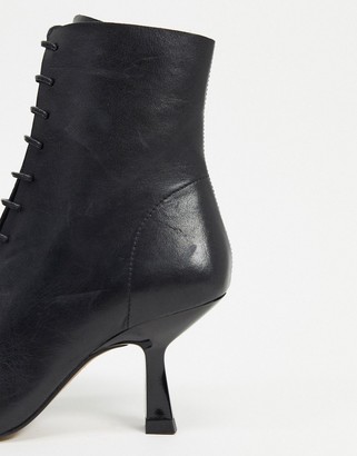 CHIO Exclusive lace up heeled ankle boots in black leather