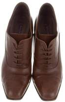 Thumbnail for your product : Ralph Lauren Purple Label Leather Round-Toe Booties