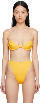 Oseree Yellow Eco Basic Bikini Top