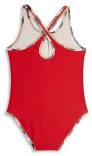 Burberry Little Girl's & Girl's Check-Trim One-Piece Swimsuit