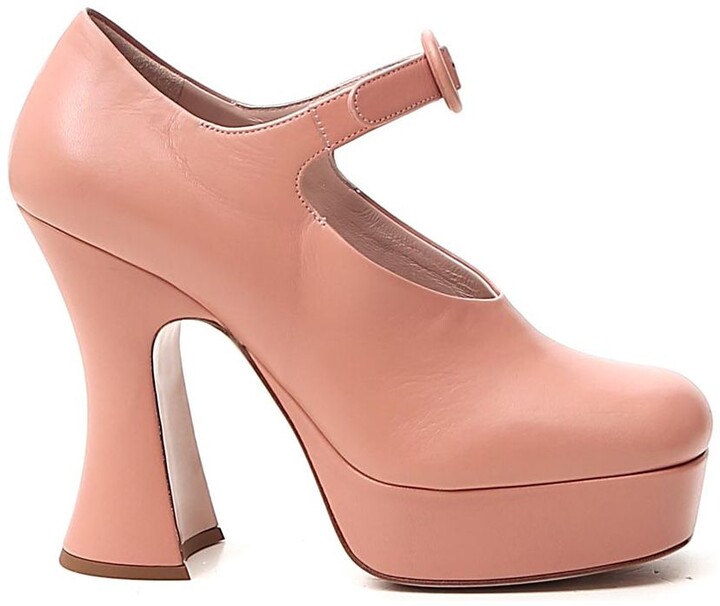 blush pink platform heels