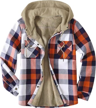 Generic Men's Hooded Plaid Clothing Fashion 2023 Wool Lined