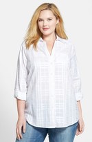 Thumbnail for your product : Foxcroft Dobby Plaid Shirt (Plus Size)