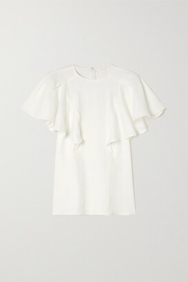 Chloé - Ruffled Washed-linen Blouse - White