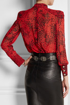 Thumbnail for your product : Balmain Pierre Animal-print silk-georgette blouse
