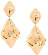 Chanel Vintage diamond CC mark earrings