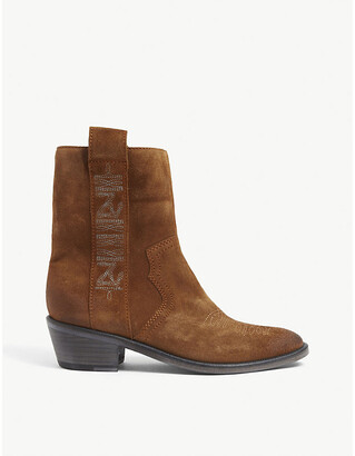 Zadig & Voltaire Pilar western suede ankle boots