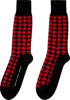 Thumbnail for your product : Marc by Marc Jacobs Black & Red Houndstooth Spud Socks