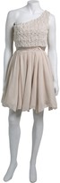 Thumbnail for your product : Little Mistress Cream One Shoulder Applique Rose Dress