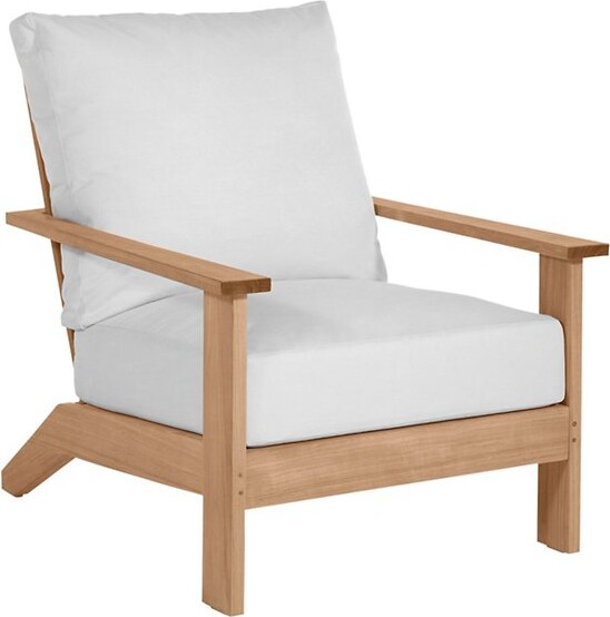 Summer Classics Ashland Teak Outdoor Lounge Chair in Blue