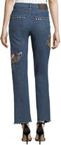 Thumbnail for your product : Etro High-Rise Straight-Leg Jeans w\/ Embroidery & Studded Trim