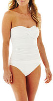 Thumbnail for your product : Liz Claiborne Shirred Twist Bandeau 1-Piece Swimsuit
