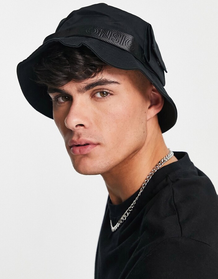 Consigned taping bucket hat in black - ShopStyle