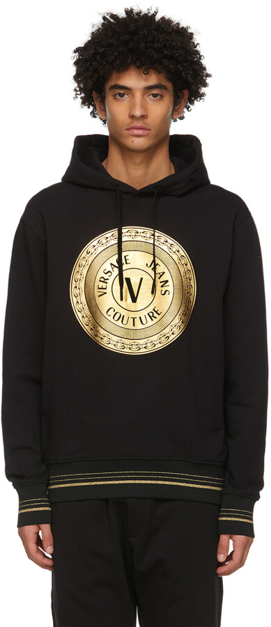 Versace Jeans Couture Black Coin Logo Hoodie - ShopStyle
