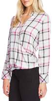 Thumbnail for your product : Vince Camuto Plaid Highlight Wrap Front Top