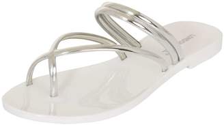 London Rebel *London Rebel White And Silver 'Jelly' Sandals