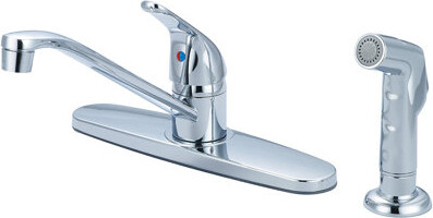 Olympia Faucets Single Handle Kitchen Faucet with Side Spray