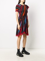 Thumbnail for your product : Koché Stripe Print Asymmetric Dress With Lace Detail