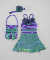 Thumbnail for your product : Green & Purple Ruffle Dress Set - Infant, Toddler & Girls