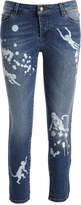 Thumbnail for your product : RED Valentino Stone-Wash Distressed Skinny Crop Jeans
