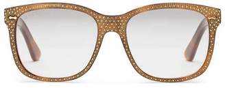 Gucci Square-frame rhinestone glasses