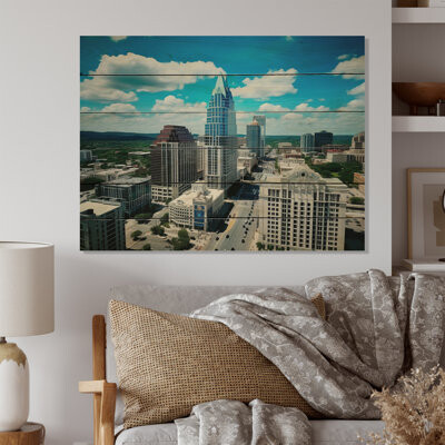 Latitude Run Austin Dynamic Cityscape III On Wood Print